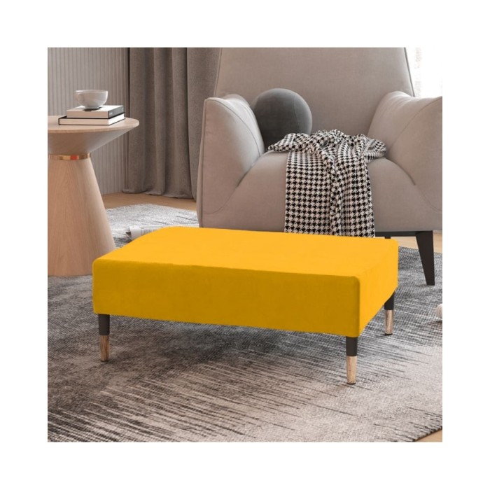 Repose-pied Jaune 78x56x32 cm Velours
