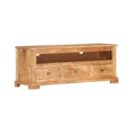 Meuble TV Bois massif d'acacia 110x30x40 cm Marron