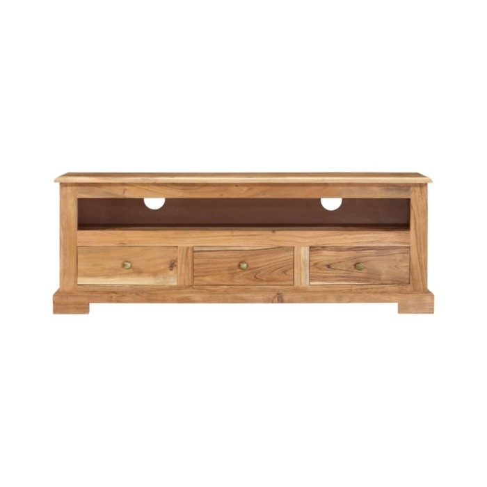 Meuble TV Bois massif d'acacia 110x30x40 cm Marron