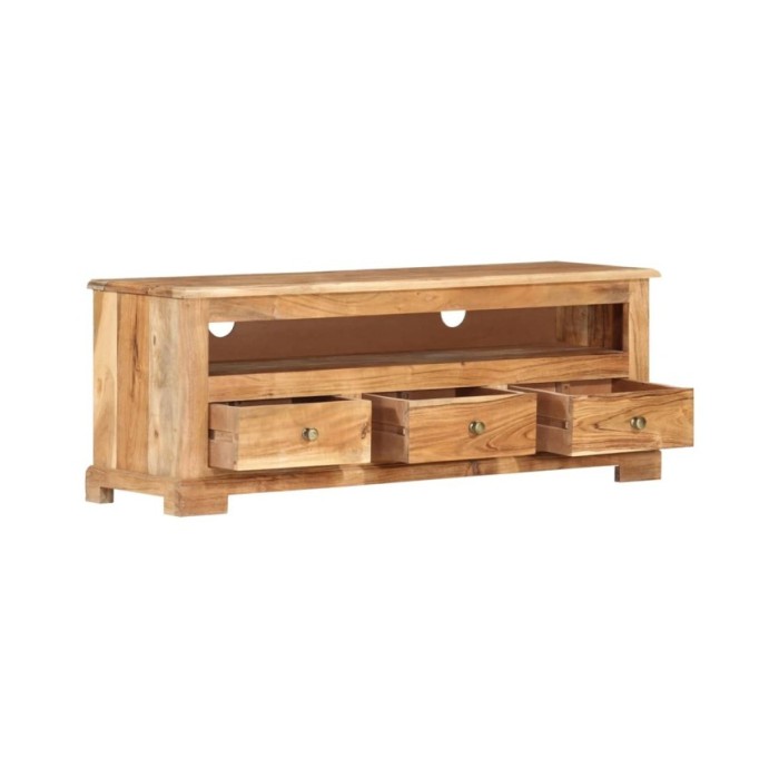 Meuble TV Bois massif d'acacia 110x30x40 cm Marron