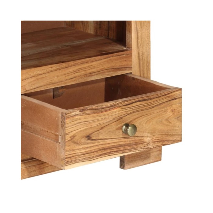 Meuble TV Bois massif d'acacia 110x30x40 cm Marron