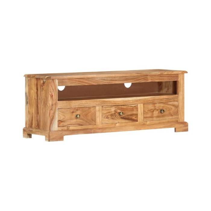 Meuble TV Bois massif d'acacia 110x30x40 cm Marron