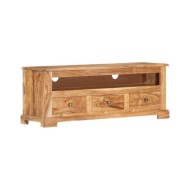 Meuble TV Bois massif d'acacia 110x30x40 cm Marron
