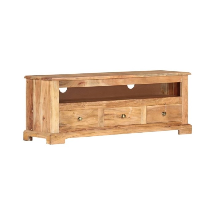 Meuble TV Bois massif d'acacia 110x30x40 cm Marron