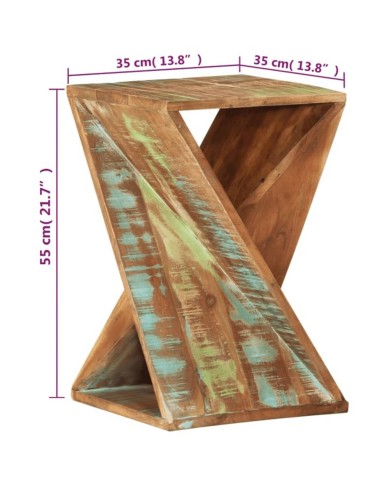 Table d'appoint 35x35x55 cm Bois massif de récupération
