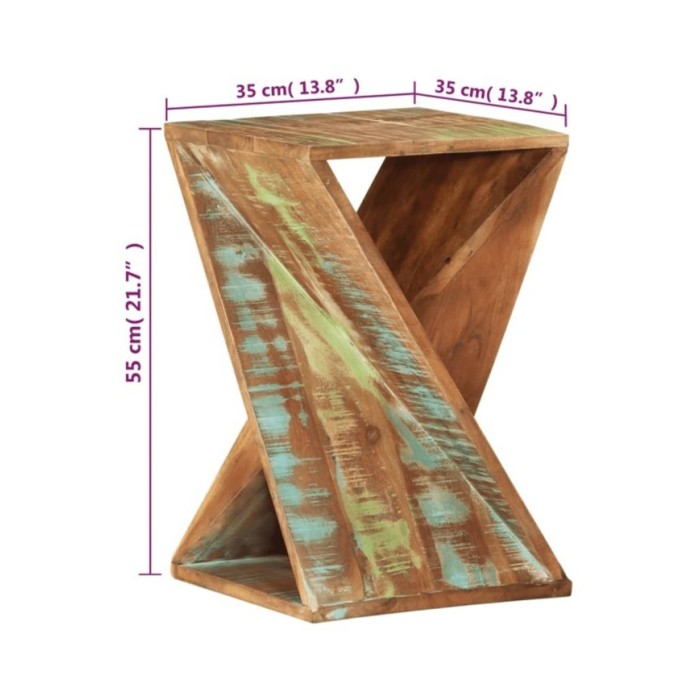 Table d'appoint 35x35x55 cm Bois massif de récupération