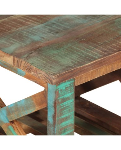 Table d'appoint avec roulettes 40x40x42 cm Bois de récupération