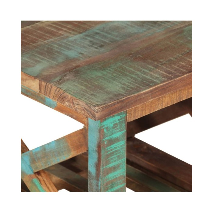 Table d'appoint avec roulettes 40x40x42 cm Bois de récupération