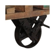 Table d'appoint avec roulettes 40x40x42 cm Bois de récupération