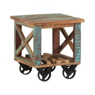 Table d'appoint avec roulettes 40x40x42 cm Bois de récupération