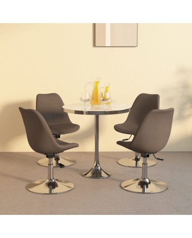 Chaises pivotantes de salle à manger 4 pcs Taupe Tissu