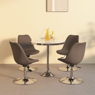 Chaises pivotantes de salle à manger 4 pcs Taupe Tissu
