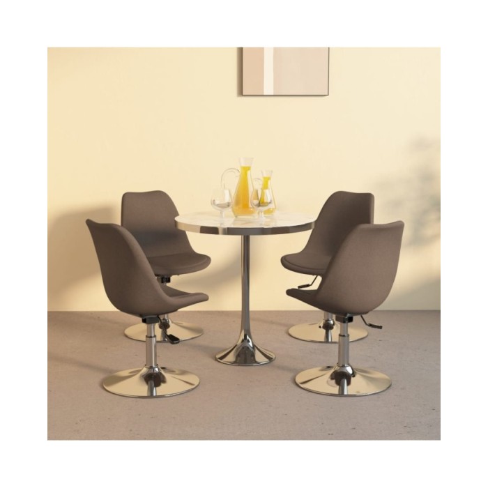 Chaises pivotantes de salle à manger 4 pcs Taupe Tissu