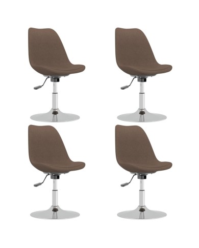 Chaises pivotantes de salle à manger 4 pcs Taupe Tissu