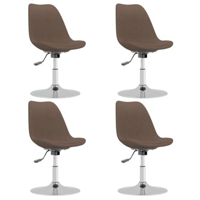 Chaises pivotantes de salle à manger 4 pcs Taupe Tissu