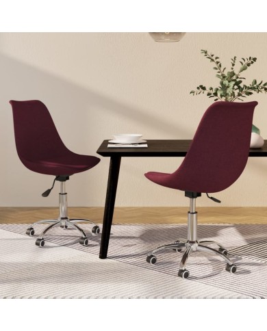 Chaises de salle à manger pivotantes 2 pcs Violet Tissu