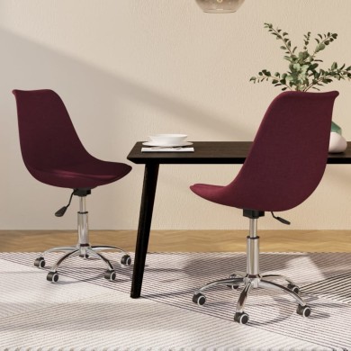 Chaises de salle à manger pivotantes 2 pcs Violet Tissu