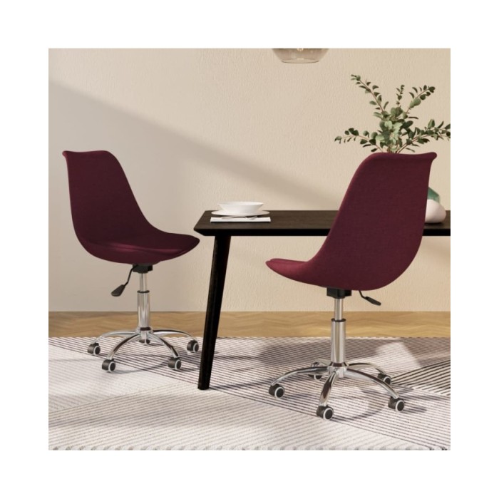 Chaises de salle à manger pivotantes 2 pcs Violet Tissu