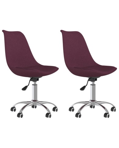 Chaises de salle à manger pivotantes 2 pcs Violet Tissu