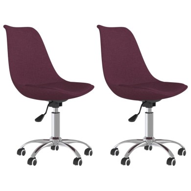 Chaises de salle à manger pivotantes 2 pcs Violet Tissu