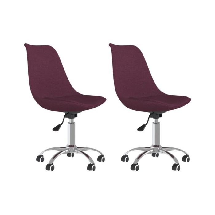 Chaises de salle à manger pivotantes 2 pcs Violet Tissu