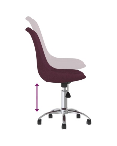 Chaises de salle à manger pivotantes 2 pcs Violet Tissu