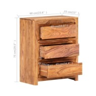 Armoire à tiroirs 60x33x75 cm Bois d'acacia massif