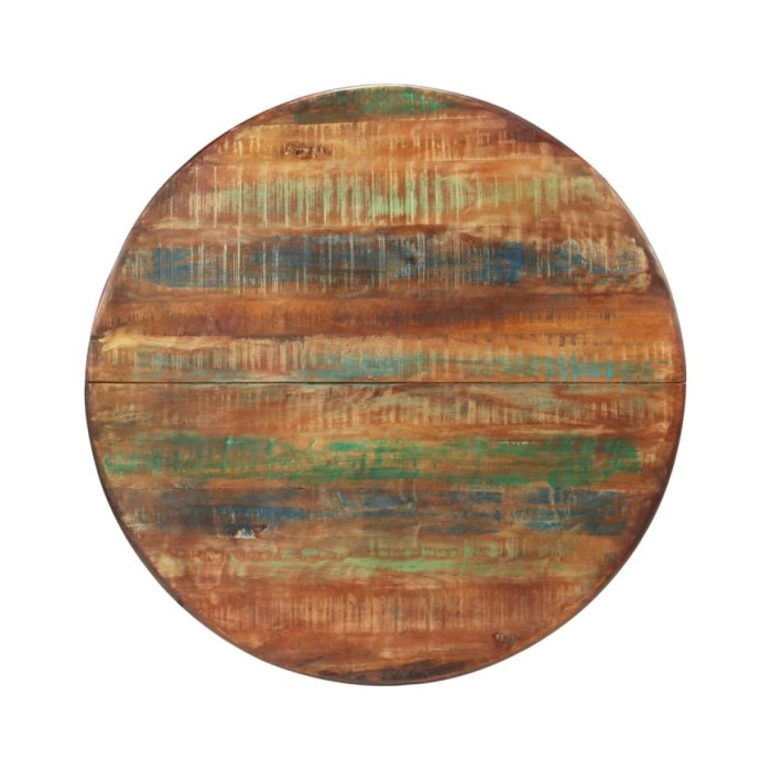 Table à dîner Ø110x78 cm Bois de récupération massif et acier