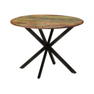 Table à dîner Ø110x78 cm Bois de récupération massif et acier