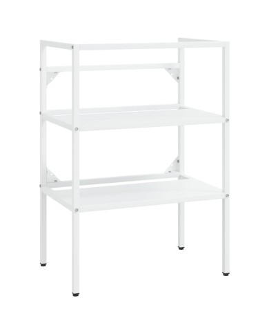 Cadre de lavabo de salle de bain Blanc 59x38x83 cm Fer