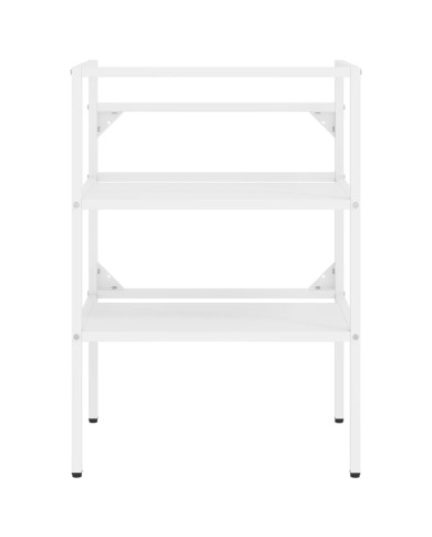 Cadre de lavabo de salle de bain Blanc 59x38x83 cm Fer