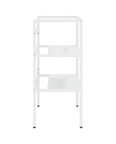 Cadre de lavabo de salle de bain Blanc 59x38x83 cm Fer