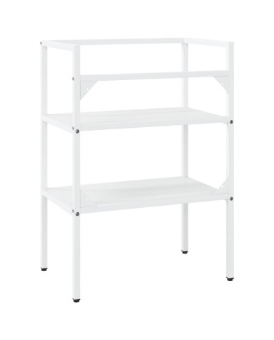 Cadre de lavabo de salle de bain Blanc 59x38x83 cm Fer