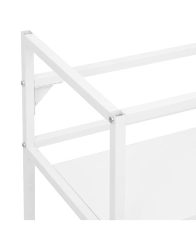 Cadre de lavabo de salle de bain Blanc 59x38x83 cm Fer