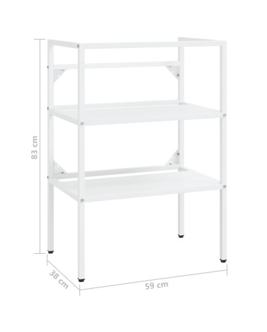 Cadre de lavabo de salle de bain Blanc 59x38x83 cm Fer