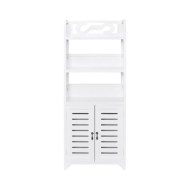 Vitrine Blanc 46x24x140 cm Bois de Paulownia solide