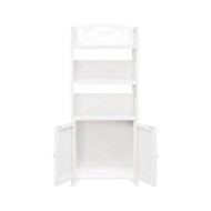 Vitrine Blanc 46x24x140 cm Bois de Paulownia solide