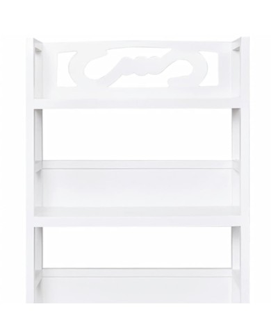 Vitrine Blanc 46x24x140 cm Bois de Paulownia solide