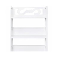 Vitrine Blanc 46x24x140 cm Bois de Paulownia solide