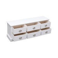 Meuble TV Blanc 108x30x40 cm Bois de Paulownia solide