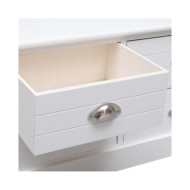 Meuble TV Blanc 108x30x40 cm Bois de Paulownia solide