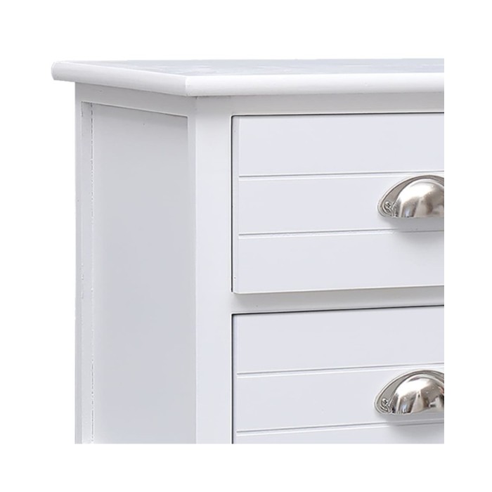 Meuble TV Blanc 108x30x40 cm Bois de Paulownia solide