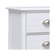 Meuble TV Blanc 108x30x40 cm Bois de Paulownia solide