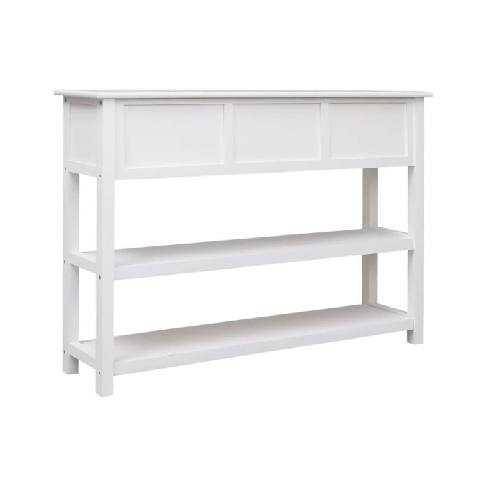 Buffet Blanc 108x30x76 cm Bois de Paulownia massif