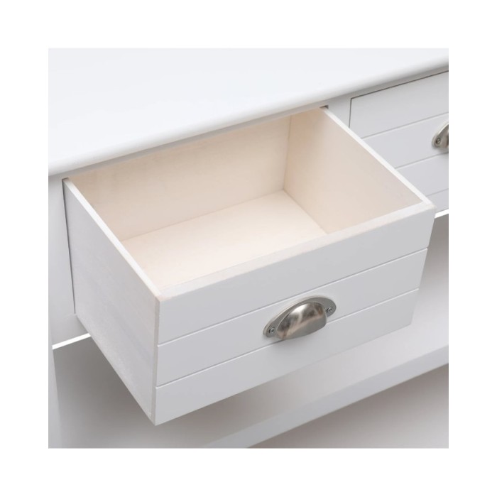 Buffet Blanc 108x30x76 cm Bois de Paulownia massif