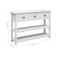 Buffet Blanc 108x30x76 cm Bois de Paulownia massif