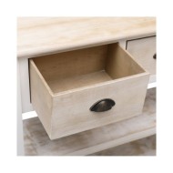Buffet Blanc et marron 108x30x76 cm Bois de Paulownia massif