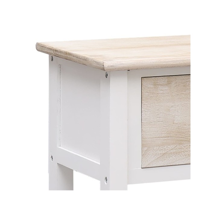 Buffet Blanc et marron 108x30x76 cm Bois de Paulownia massif
