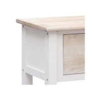 Buffet Blanc et marron 108x30x76 cm Bois de Paulownia massif