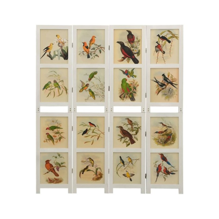 Cloison de séparation 4 panneaux Blanc 140x165 cm Bois solide